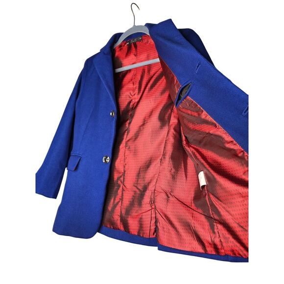 Women Tuan Liu Blue Blazer With Red Lining 2-Button Closure size Small - Picture 6 of 16